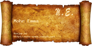 Mohr Emma névjegykártya